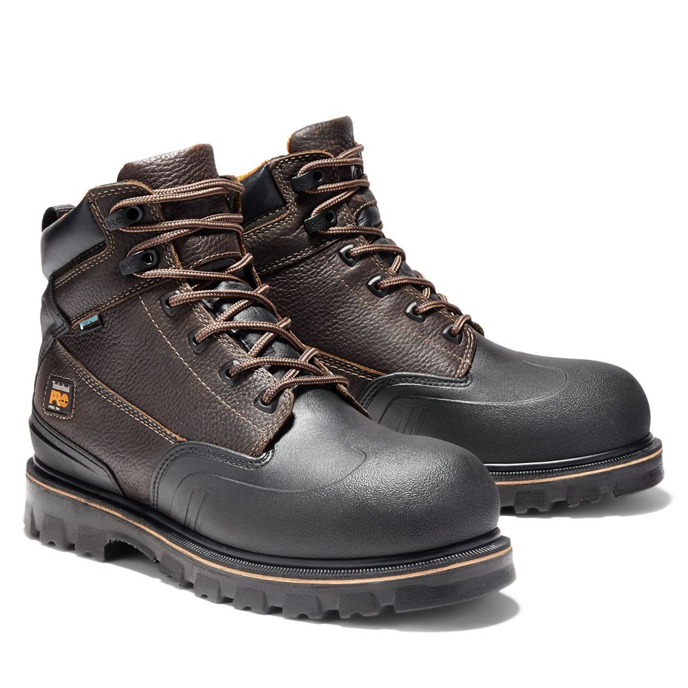 Timberland Mens Work Boots PRO® Rigmaster 6\" Steel Toe - Brown/Black - India HK3942516